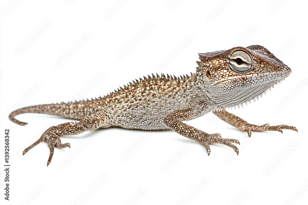 a lizard with a spiked head and a long neck a lizard with a spiked head and a long neck