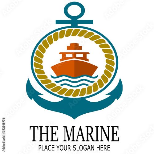 vector illustration of a ship with a boat
