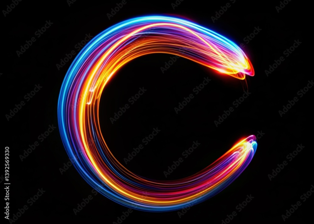 Illuminated Capital Letter C in Light Painting A Glowing Alphabet Design for Creative Inspiration and Unique Visuals Illuminated Capital Letter C in Light Painting A Glowing Alphabet Design for Creative Inspiration and Unique Visuals