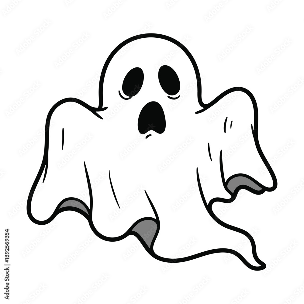 Halloween boo smiling line art vector illustration Halloween boo smiling line art vector illustration