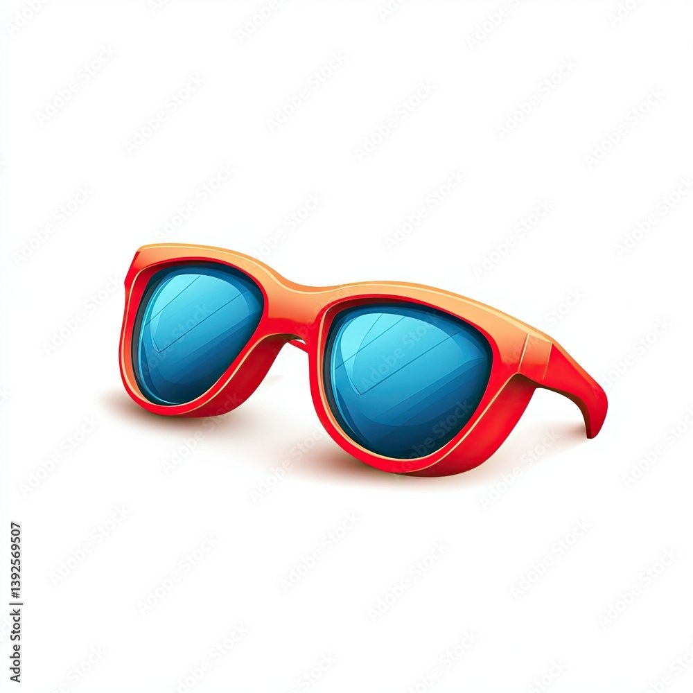 Fototapeta premium Red sunglasses with blue lenses