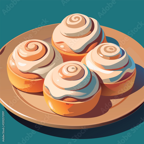 Delicious cinnamon rolls on a plate.