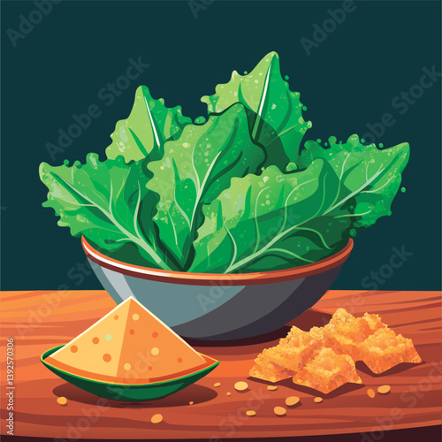 Fresh greens with spice blend.