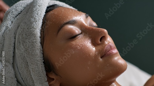 With a focus on relaxation and rejuvenation, a woman enjoys a spa treatment featuring a hydrating facial mask designed to leave her skin looking healthy and vibrant