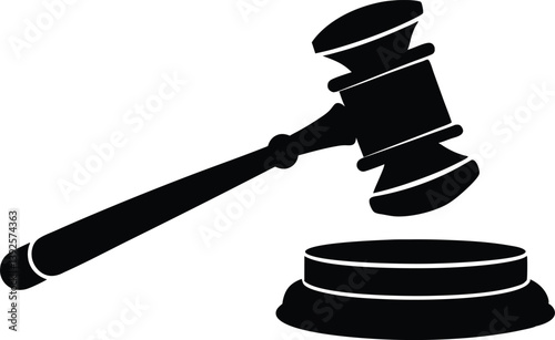 Justice Hammer Silhouette,Judge's Gavel icon clip art