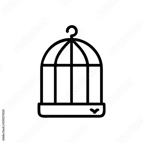 Simple birdcage illustration against a white background  