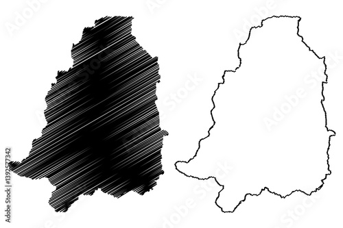 San Lorenzo municipality (Commonwealth of Puerto Rico, Porto Rico, PR, Unincorporated territories of the United States) map vector illustration, scribble sketch San Lorenzo map