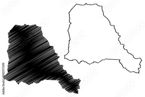 Trujillo Alto municipality (Commonwealth of Puerto Rico, Porto Rico, PR, Unincorporated territories of the United States) map vector illustration, scribble sketch Trujillo Alto map