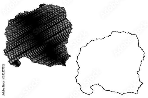 Villalba municipality (Commonwealth of Puerto Rico, Porto Rico, PR, Unincorporated territories of the United States) map vector illustration, scribble sketch Villalba map