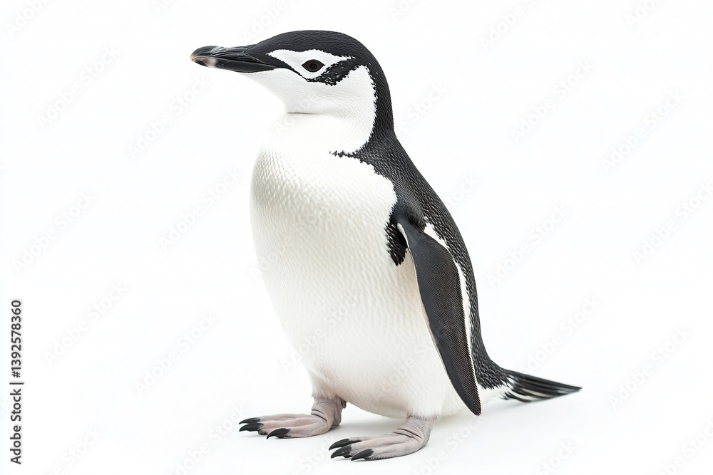 Obraz premium a penguin is standing on a white surface