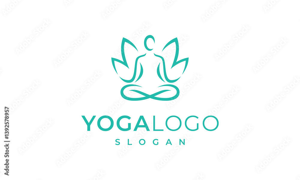 yoga logo vector illustration, yoga with lotus logo template yoga logo vector illustration, yoga with lotus logo template
