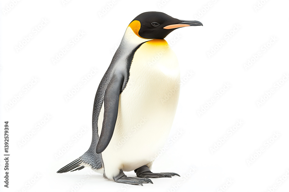 Obraz premium a penguin is standing on a white surface