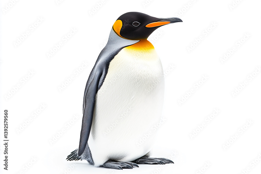 Fototapeta premium a penguin is standing on a white surface