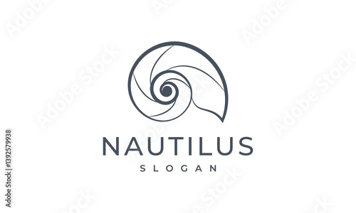 nautilus logo vector illustration, seashell logo template