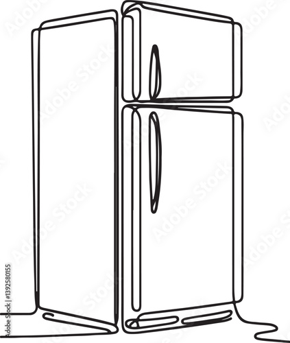Refrigerator Line Drawing Vector Art for Designers