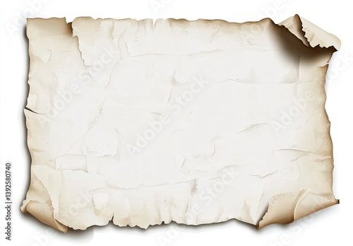 Aged parchment scroll, blank antique paper