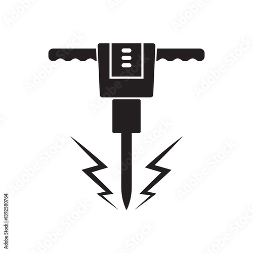Jack hammer icon logo vector illustration