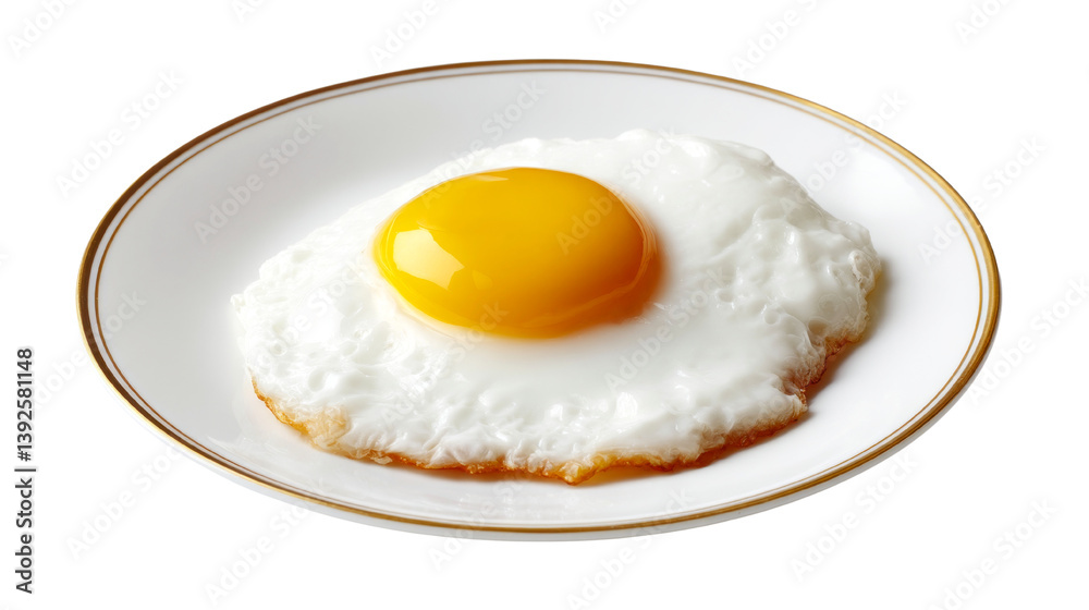 Sunny side up egg breakfast food yolk protein plate delicious healthy isolated on transparent background Sunny side up egg breakfast food yolk protein plate delicious healthy isolated on transparent background