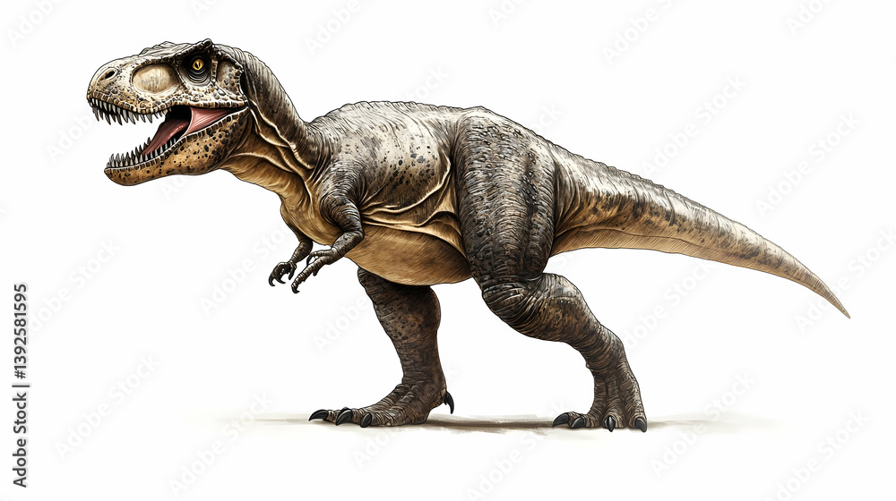 Obraz premium drawing a dinosaur cartoon illustration