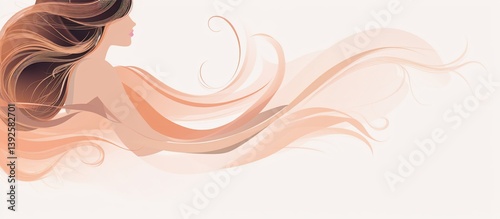 Woman with flowing hair