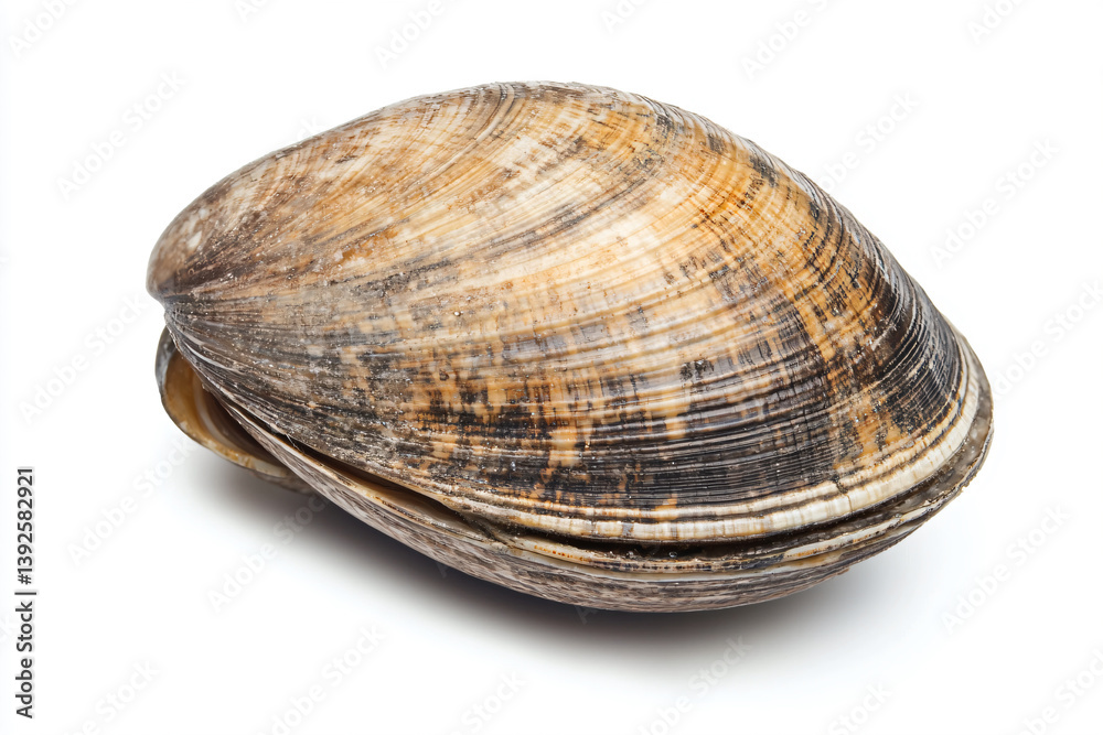 a clam shell on a white surface a clam shell on a white surface