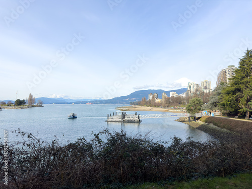 vanvouver's english bay on a sunny winter day photo