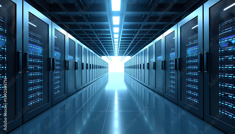 Fototapeta premium High-Tech Server Room Interior Design
