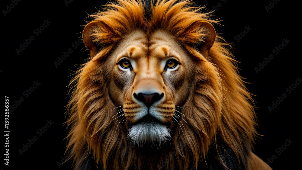 Lion king isolated on black Lion king isolated on black