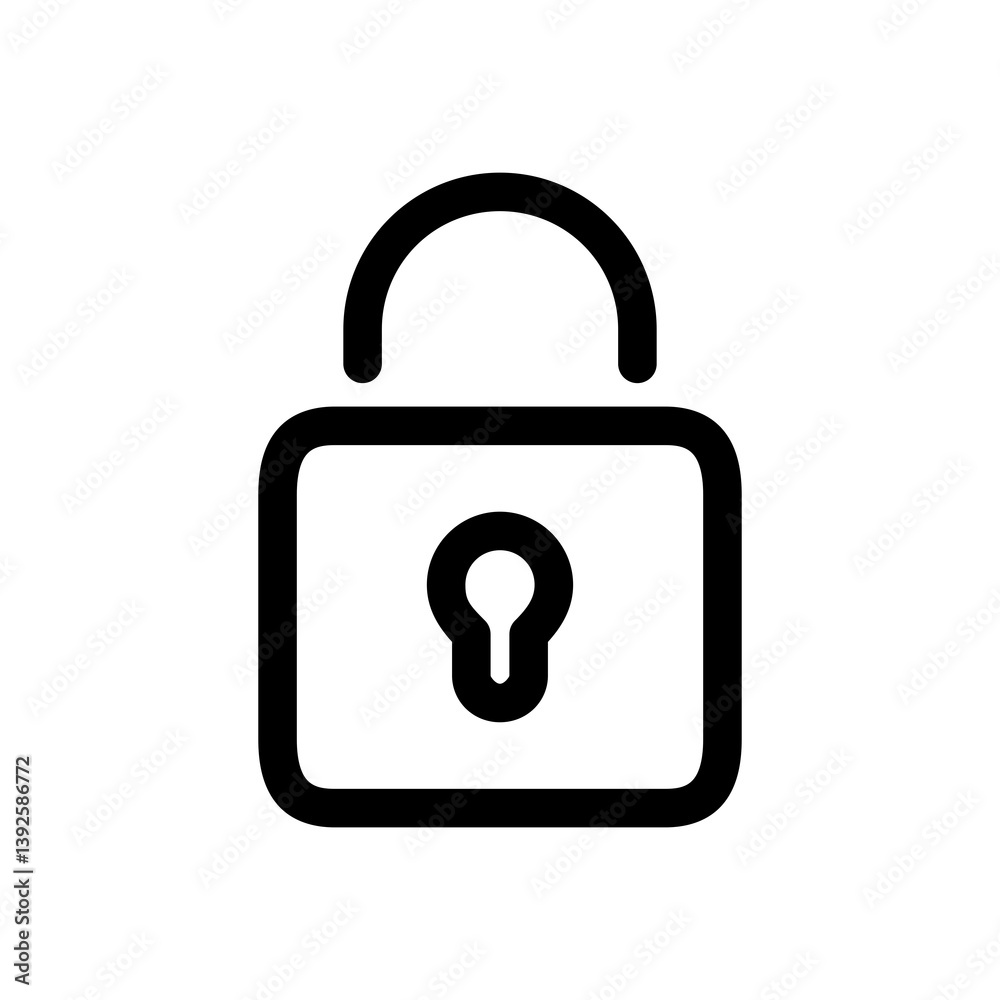 Lock Icon Finance Vector Line Style Design Style Transparent Background Lock Icon Finance Vector Line Style Design Style Transparent Background