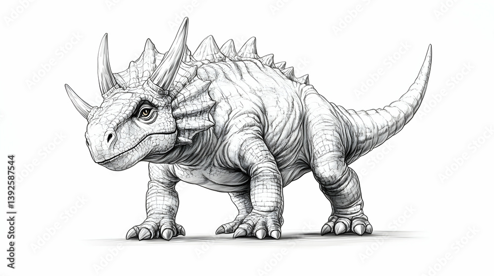 Fototapeta premium dinosaur drawing cartoon illustration