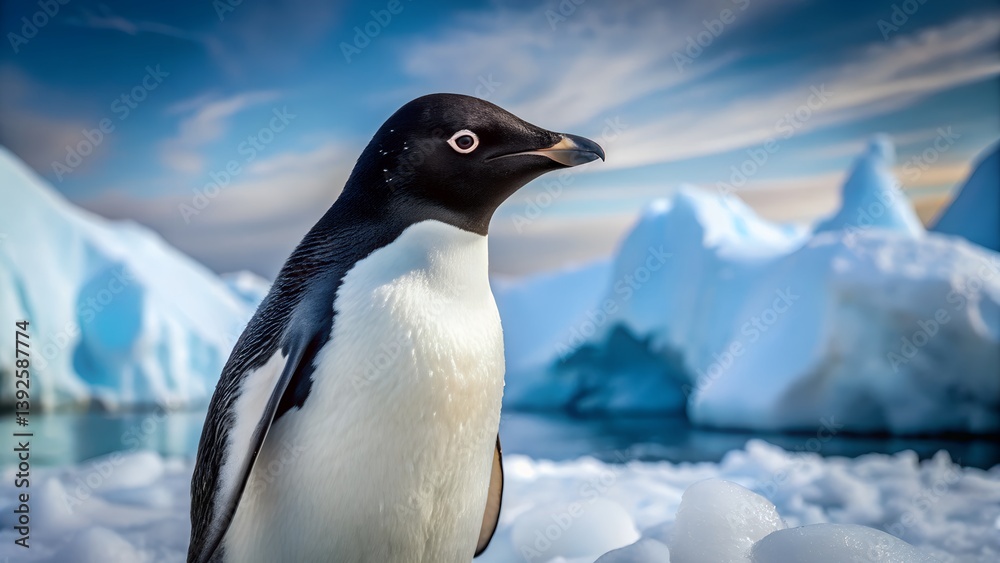 Obraz premium A Close-Up Full HD Highly Detailed Portrait of Penguins