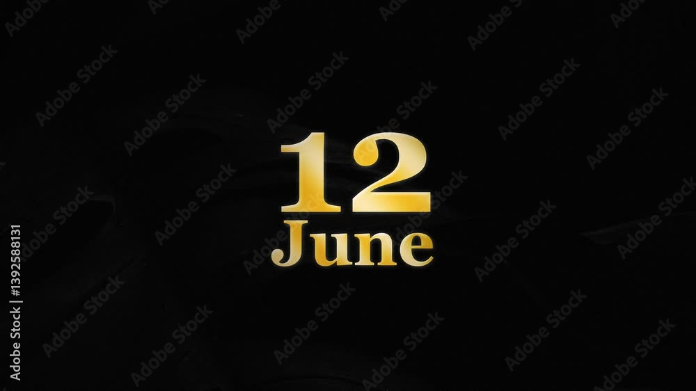 Animation 12th June, 12 June Text Animation Banner 