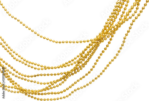 gold beads on transparent background, png