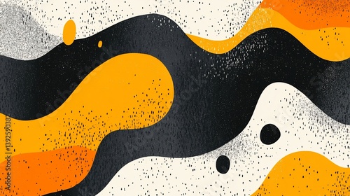 Wallpaper Mural Abstract flowing shapes in contrasting colors creating modern texture Torontodigital.ca