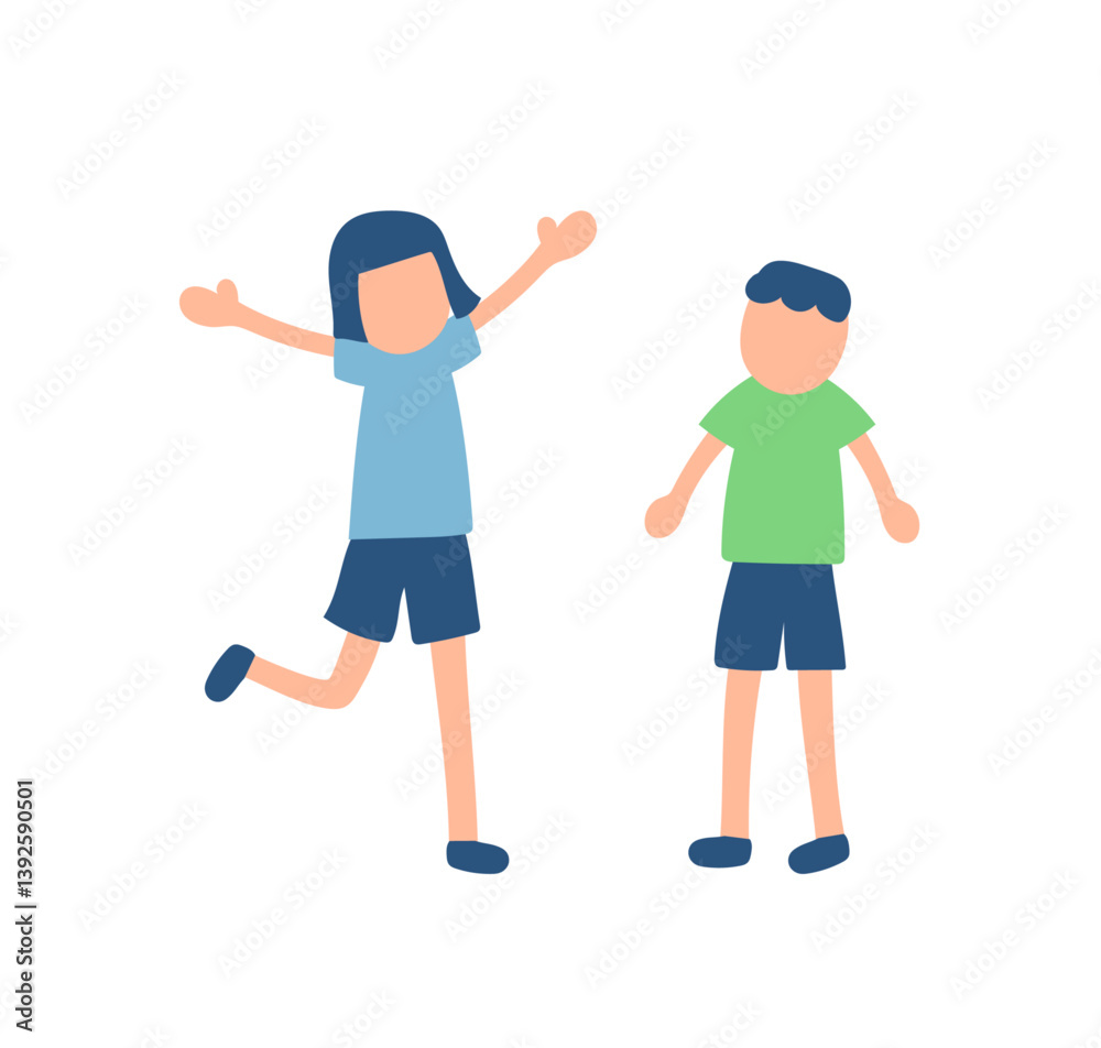 半袖を着た子供たちのイラスト 半袖を着た子供たちのイラスト