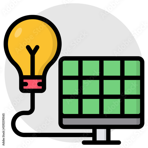 Editable design icon of solar bulb 