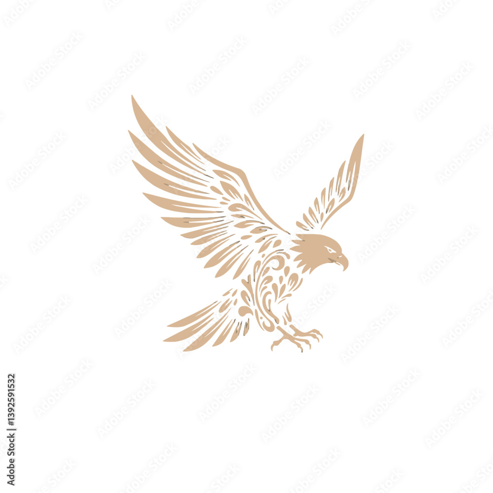 Fototapeta premium Elegant Golden Eagle Soaring with Wings Spread