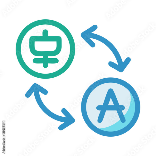 Language Swap Icon Representing Translation or Multilingual Icon Design