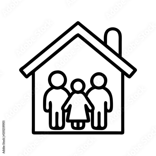Family home icon vector illustration representing family values and secure housing for a happy life together