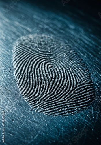 Huella dactilar detallada sobre superficie metálica