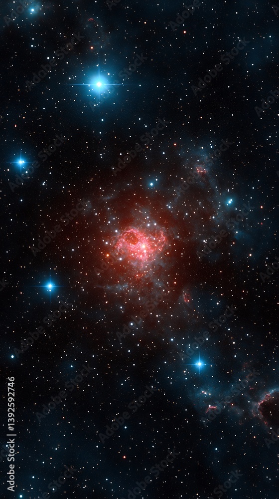 Fototapeta premium Breathtaking nebula surrounded by a dazzling star cluster in the depths of outer space