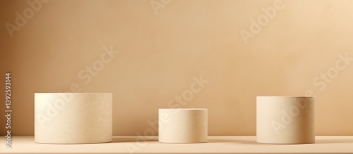Minimalist Beige Display Podiums