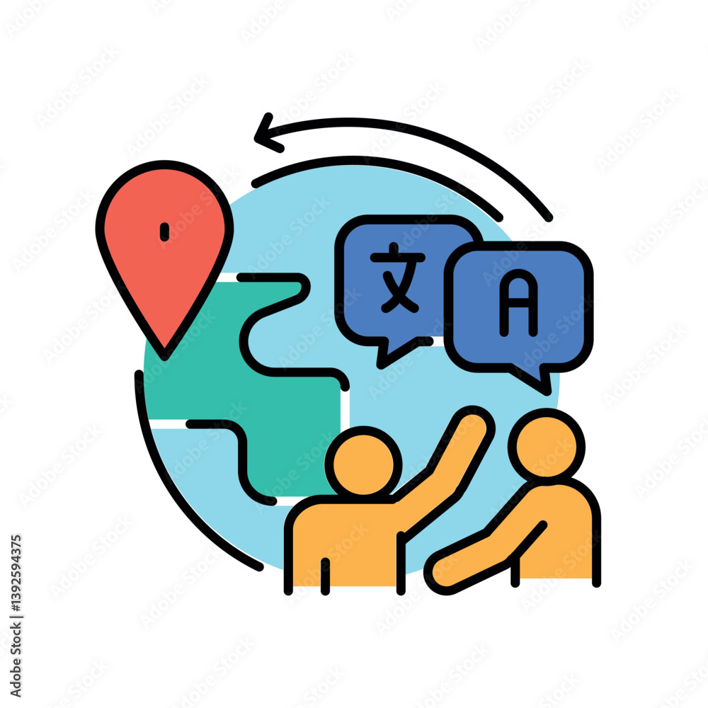 Obraz premium Integration color flat icon for digital and print projects.