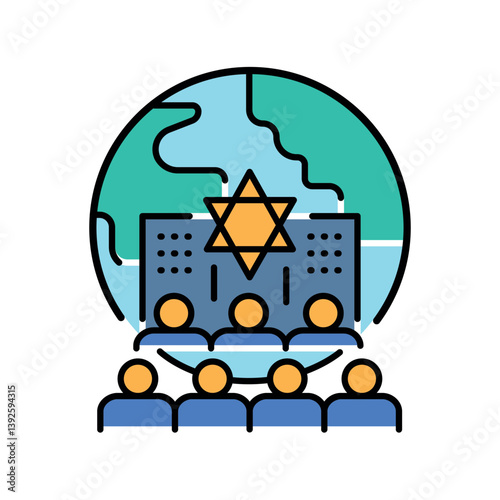 diaspora color line icon for digital and print projects.