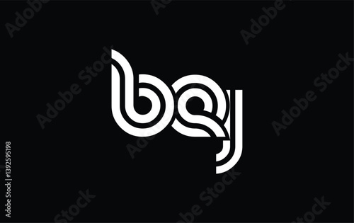BEJ Creative Unique Modern Letter Logo Design. Stylized logo featuring a unique letter design, presenting abstract minimalist aesthetics and modern appeal.