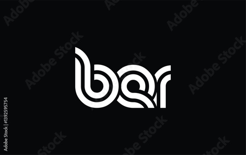 BER Creative Unique Modern Letter Logo Design. Stylized logo featuring a unique letter design, presenting abstract minimalist aesthetics and modern appeal.