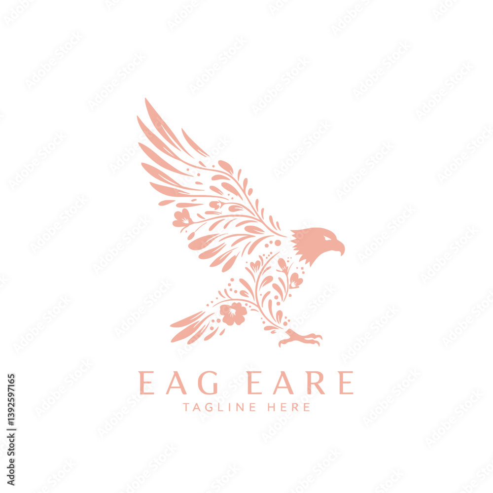 Obraz premium Elegant Floral Eagle Design