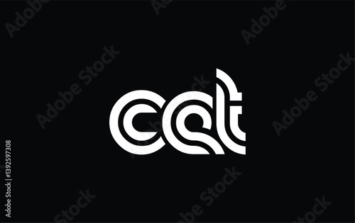 CET Creative Unique Modern Letter Logo Design. Stylized logo featuring a unique letter design, presenting abstract minimalist aesthetics and modern appeal.