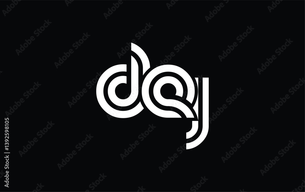Obraz premium DEJ Creative Unique Modern Letter Logo Design. Stylized logo featuring a unique letter design, presenting abstract minimalist aesthetics and modern appeal.