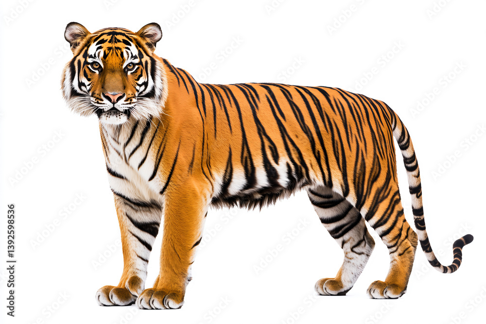 Obraz premium a tiger standing on a white surface